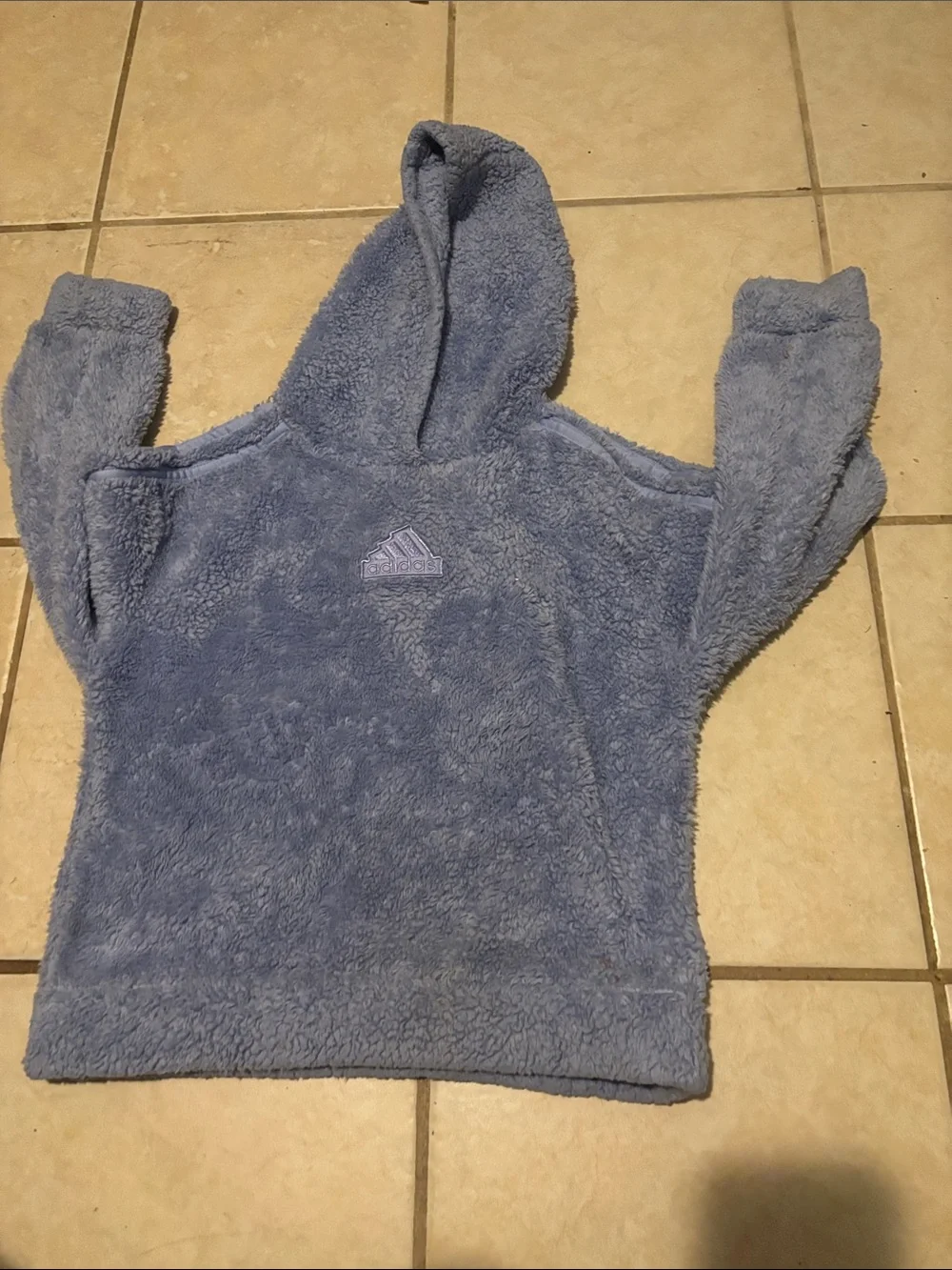 adidas Kids Plush Hooded Pullover Jacket - Light Blue